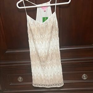 Lilly Pulitzer Gold Metallic Lace Dress